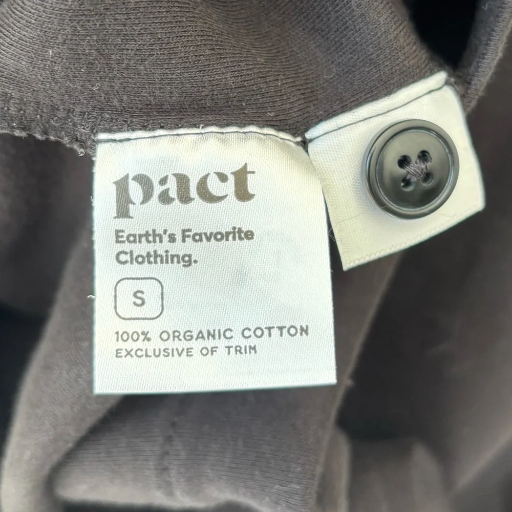 Pact Organic Cotton Airplane Relaxed Blazer Sweater Black Button Front Comfort